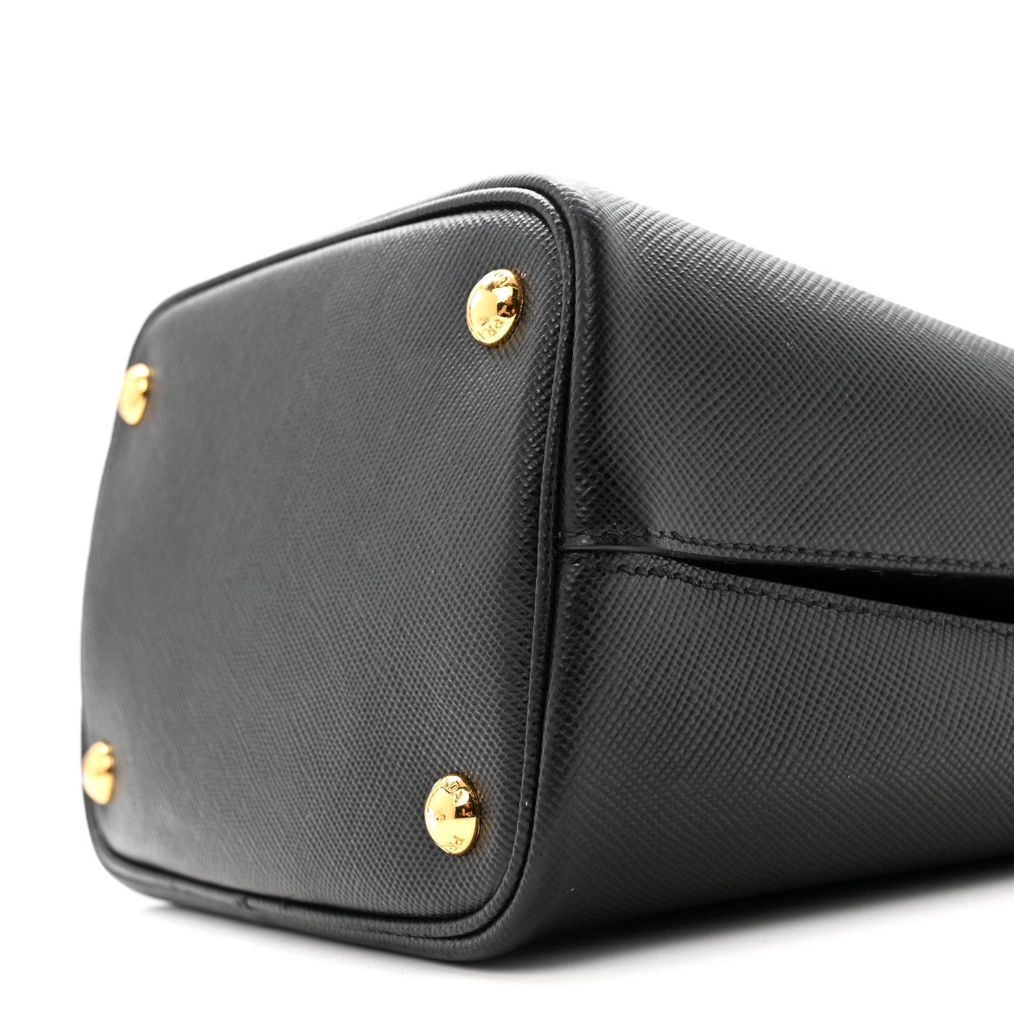 Saffiano Cuir Medium Panier Bucket Bag Black Fuoco
