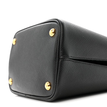 Saffiano Cuir Medium Panier Bucket Bag Black Fuoco