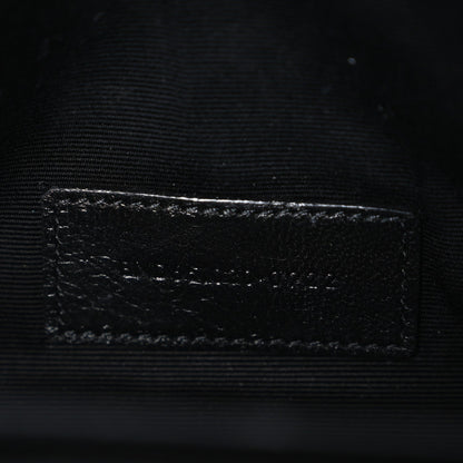 Grain De Poudre Textured Mixed Matelasse Triquilt Monogram Clutch Black