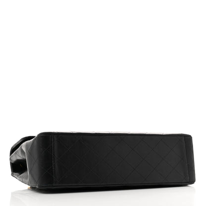 Lambskin Quilted XL Jumbo Single Flap Black