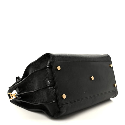 Grained Calfskin Small Supple Sac De Jour Black