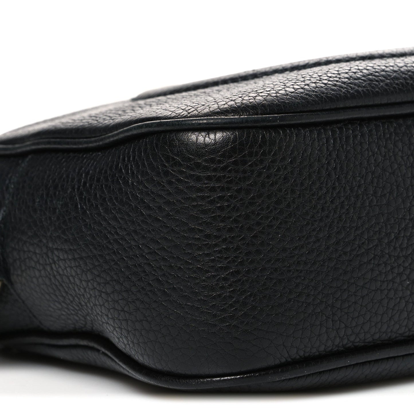 Pebbled Calfskin Small Soho Disco Bag Black