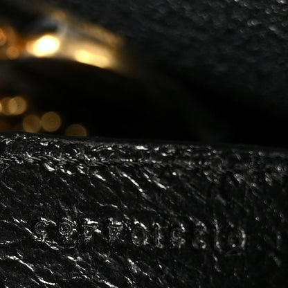 Grained Calfskin Small Spin Tote Black