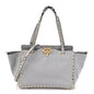 Vitello Small Rockstud Tote Grey