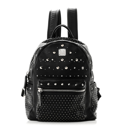 Calfskin Studded Small Stark Backpack Black