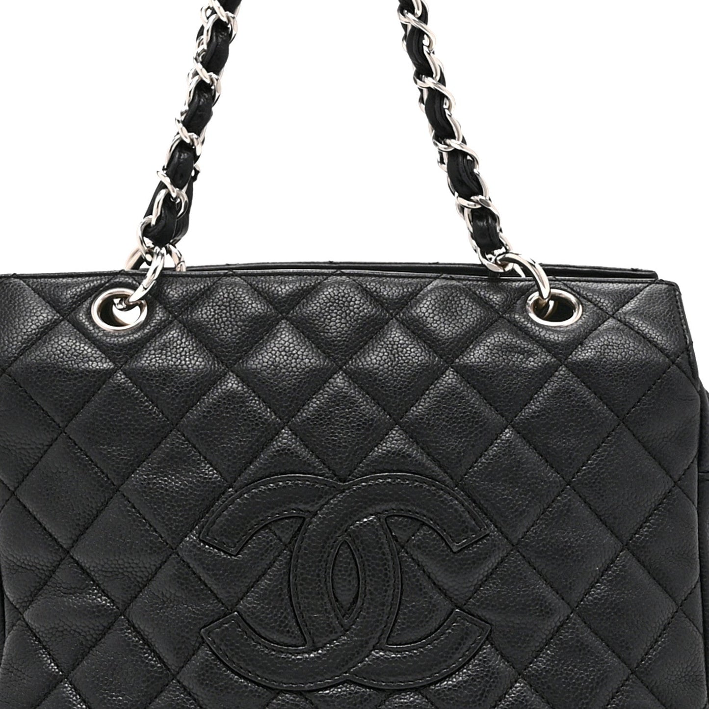Caviar Quilted Petit Timeless Tote PTT Black