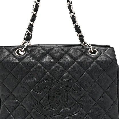 Caviar Quilted Petit Timeless Tote PTT Black