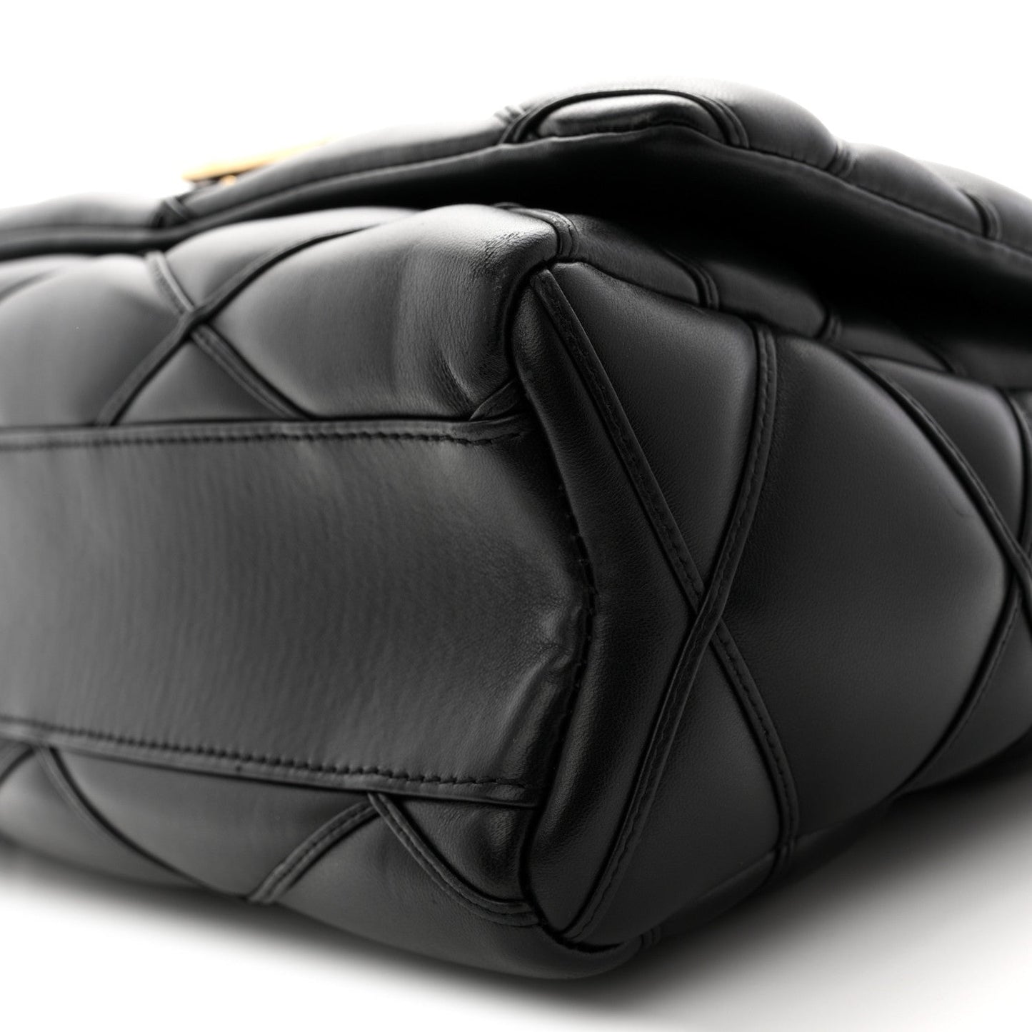Lambskin Malletage Top Handle GO-14 GM Black