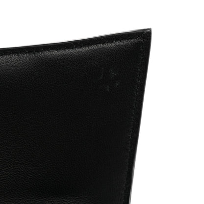 Shiny Calfskin Crocodile Embossed Small Hourglass Top Handle Bag  Black