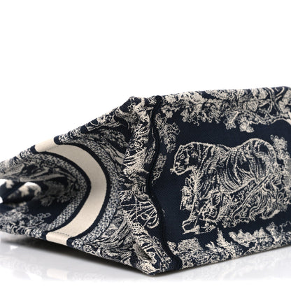 Canvas Embroidered Small Dioriviera Toile De Jouy Book Tote Blue