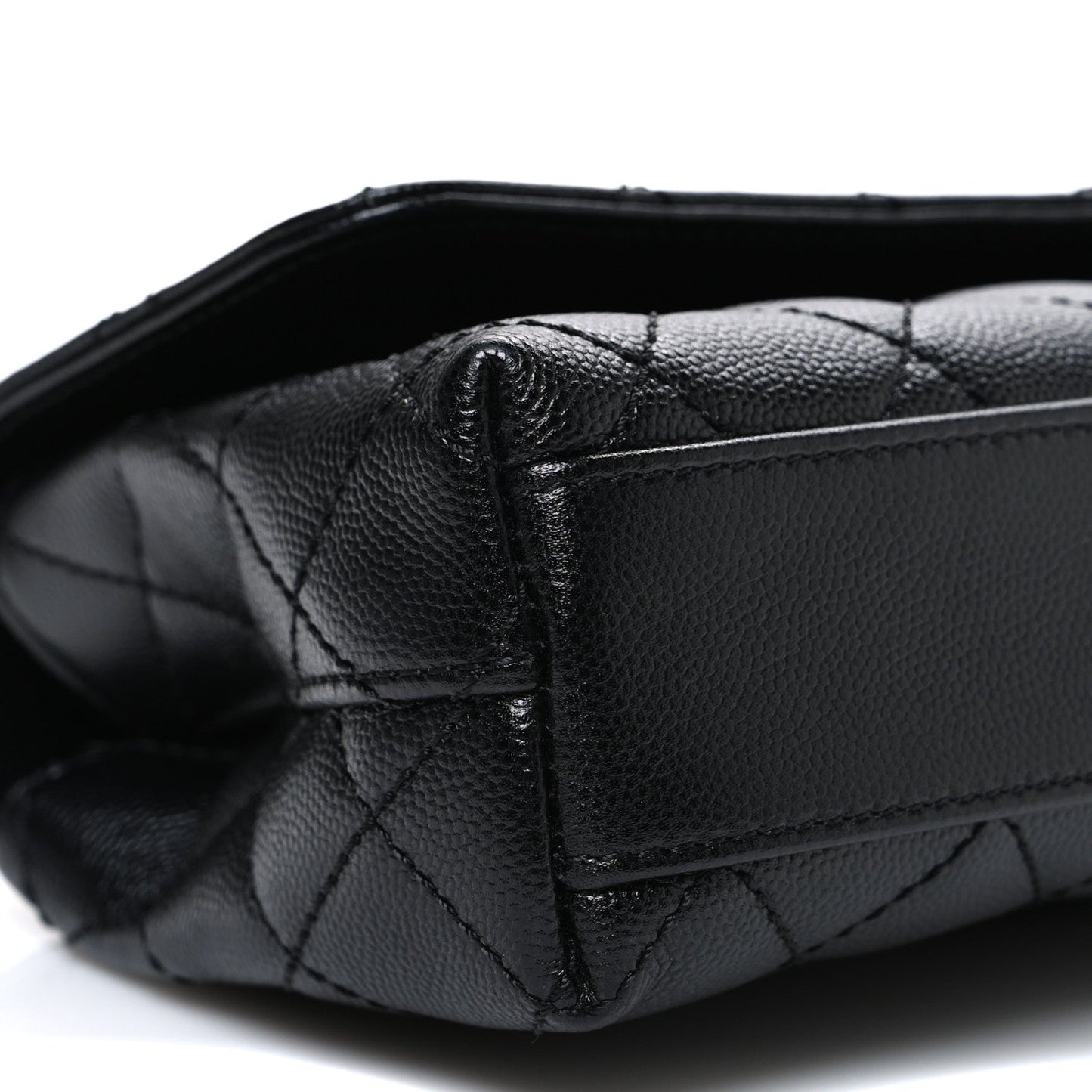 Caviar Quilted Maxi East West Coco Handle Flap Black