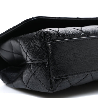 Caviar Quilted Maxi East West Coco Handle Flap Black