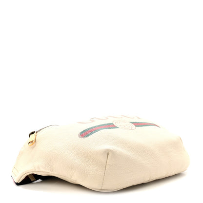 Grained Calfskin Logo Belt Bag White
