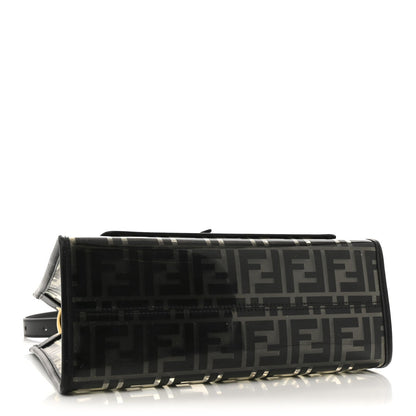 TPU FF Vitello Century Plexiglass Small Runaway Shopper Tote Black