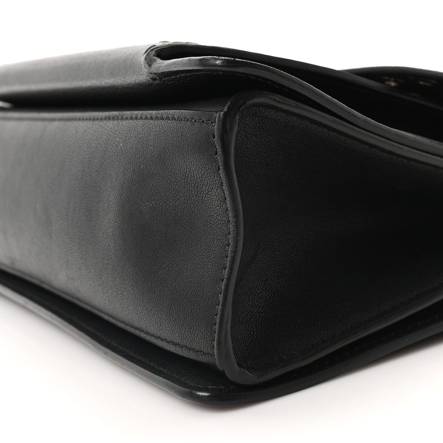 Goatskin Grommet Medium GV3 Shoulder Bag Black