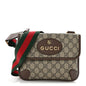 GG Supreme Monogram Web Small Neo Vintage Double Flap Messenger Bag Beige New Acero