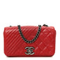 Glazed Calfskin Quilted Small Coco Boy Flap Red