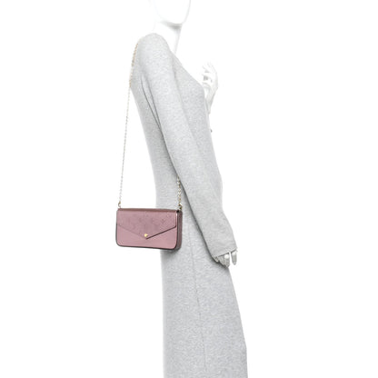 Vernis Pochette Felicie Chain Wallet Metallic Pale Pink