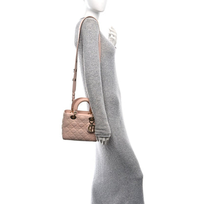 Lambskin Cannage Small Lucky Badges My Lady Dior Light Pink