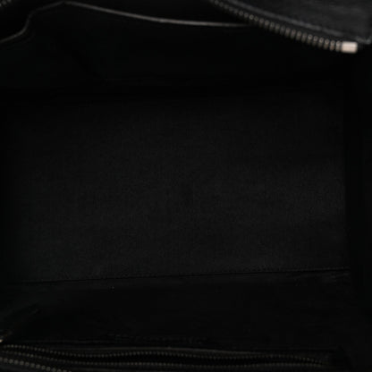 Drummed Calfskin Mini Luggage Black