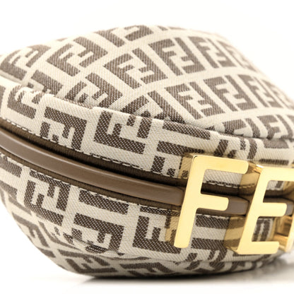 Fabric Jacquard FF 1974 Nano Fendigraphy Hobo Charm Beige