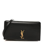 Smooth Calfskin Monogram Phone Holder Crossbody Black