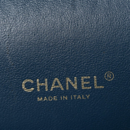 Lambskin Quilted Maxi Double Flap Blue