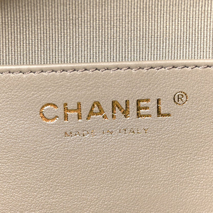 Suede Quilted Medium Chanel 25 Handbag Dark Grey