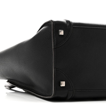 Drummed Calfskin Mini Luggage Black