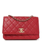 Lambskin Quilted Trendy CC Wallet On Chain WOC Red