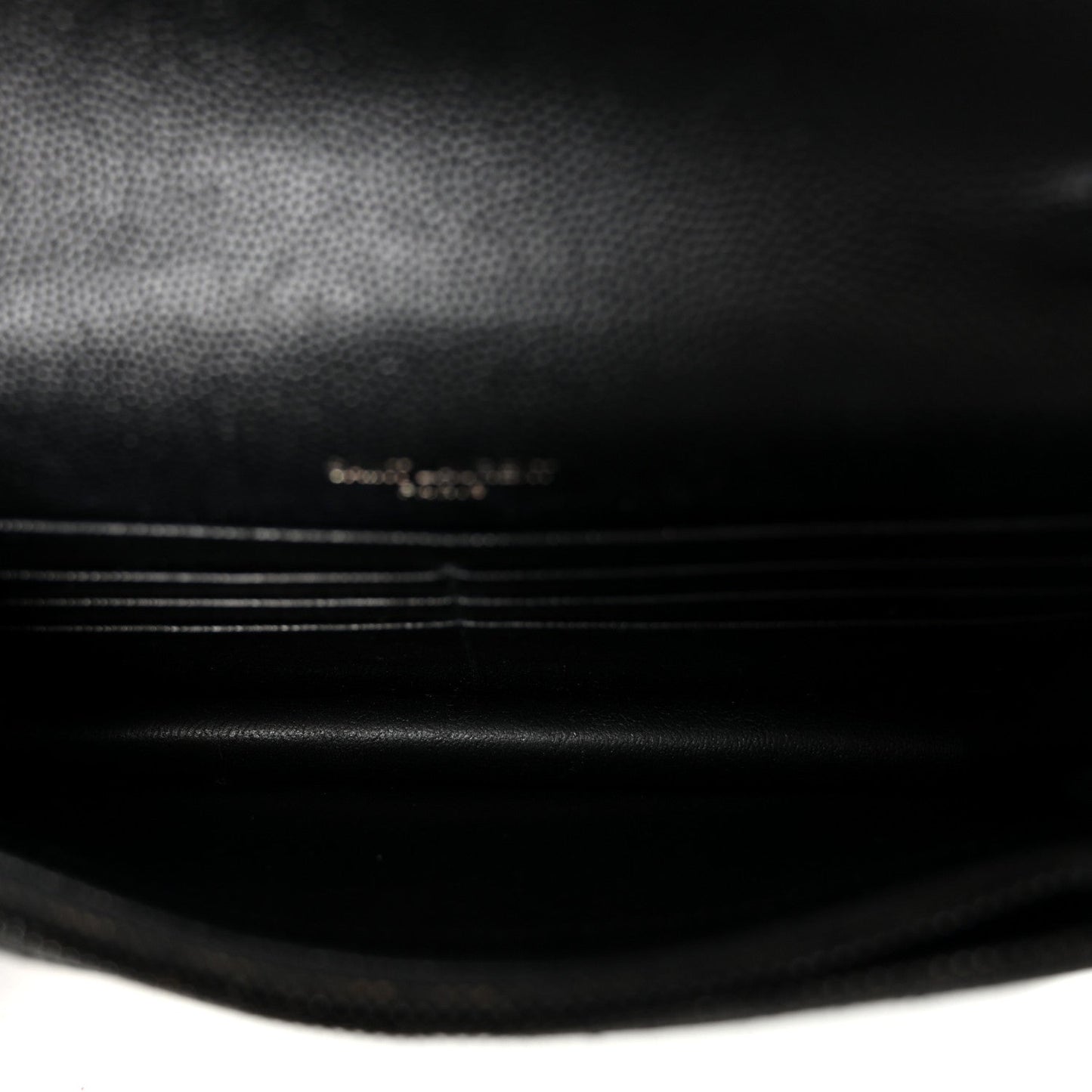 Grain De Poudre Matelasse Chevron Monogram Monochrome Envelope Chain Wallet Black