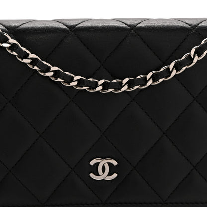 Lambskin Quilted Wallet On Chain WOC Black