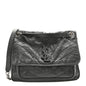 Crinkled Calfskin Matelasse Monogram Medium Niki Chain Satchel Storm