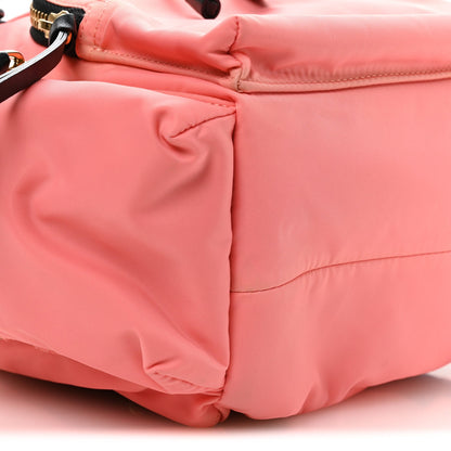 Nylon Medium Rucksack Backpack Bright Coral Pink