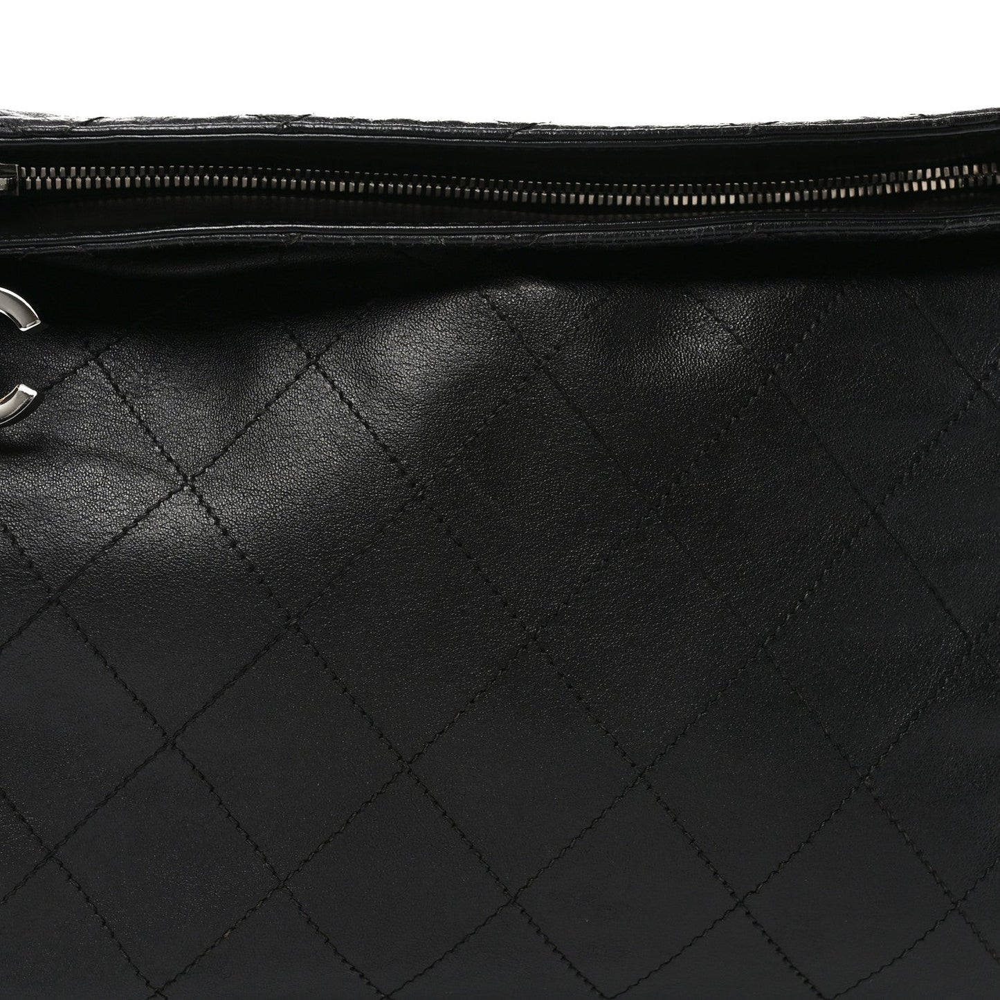 Lambskin Stitched Medium Ultimate Soft Tote Black