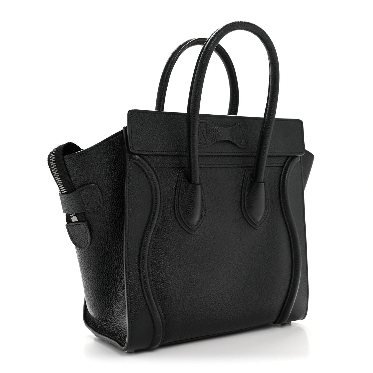 Drummed Calfskin Micro Luggage Black