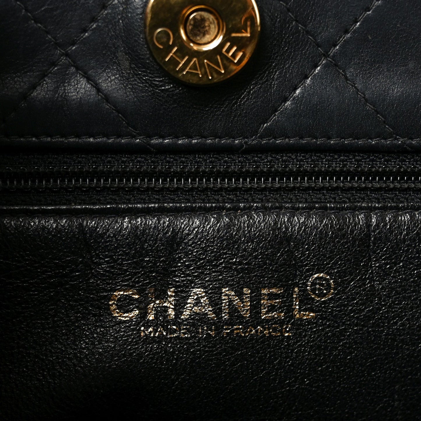 Lambskin Quilted Small Shopping Tote Black