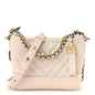 Aged Calfskin Chevron Quilted Small Gabrielle Hobo Beige
