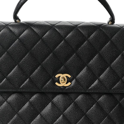 Caviar Quilted Jumbo Kelly Flap Black
