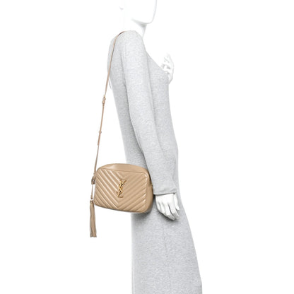 Calfskin Matelasse Monogram Lou Camera Bag Dark Beige