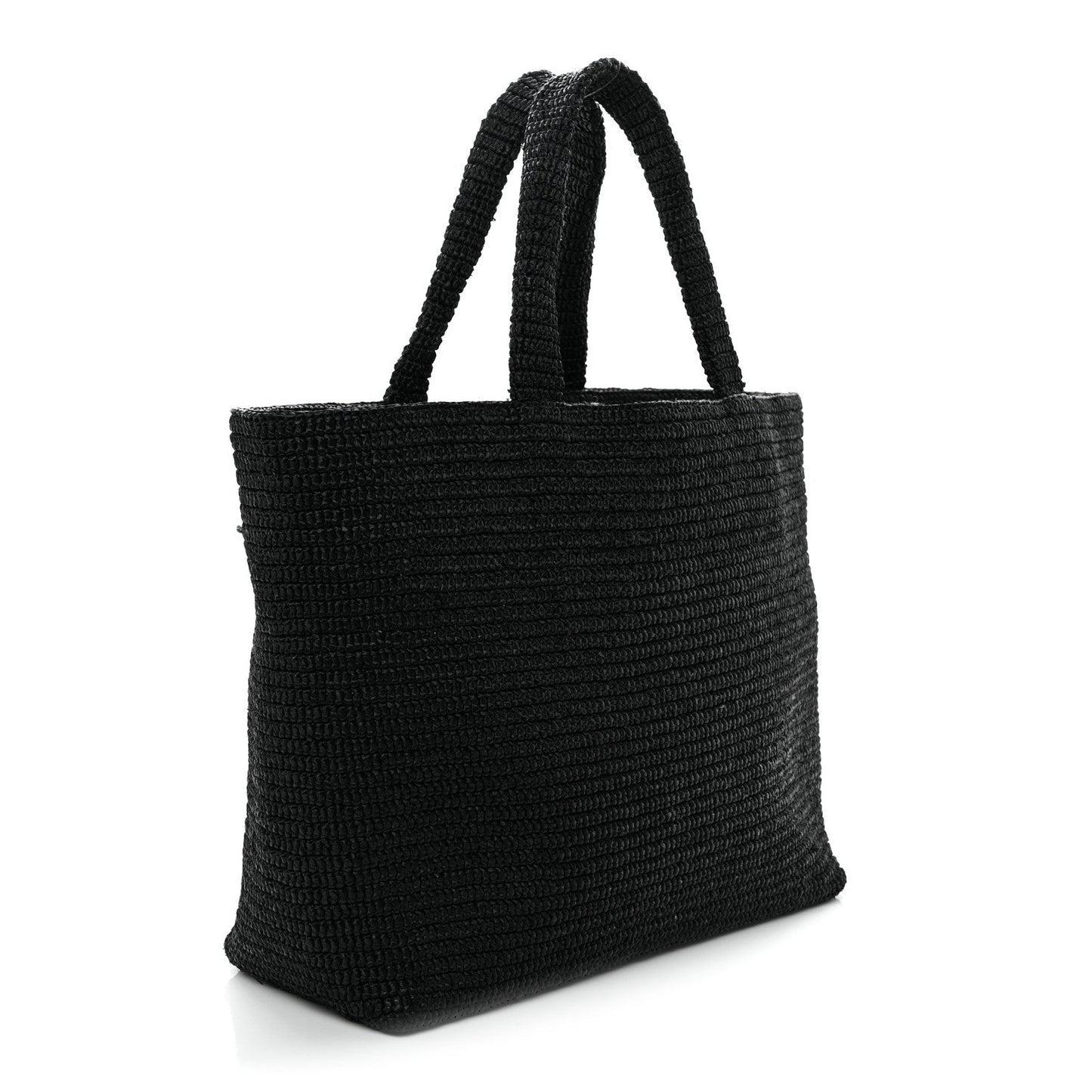Raffia Wide Tote Black