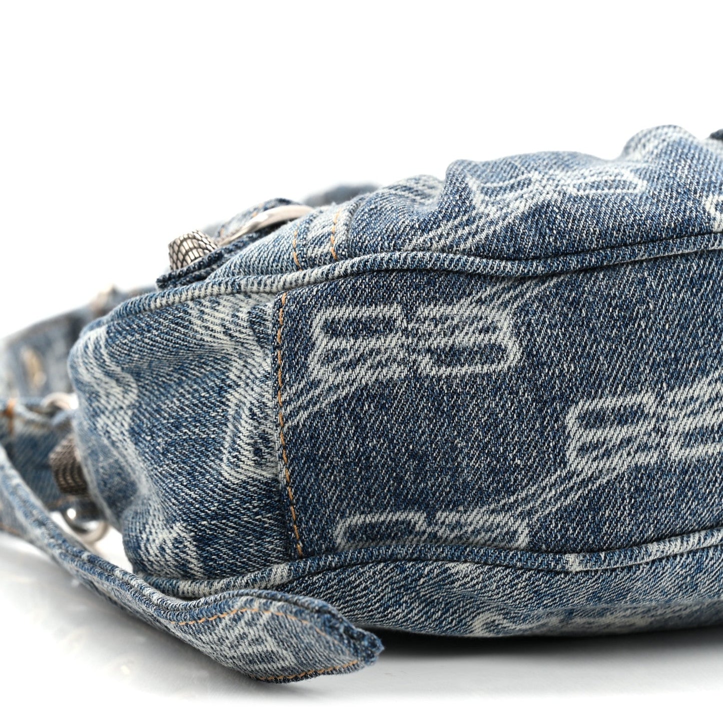 Denim BB Monogram Le Cagole Shoulder Bag XS Blue