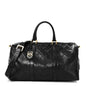 Calfskin Stitched Duffle Travel Bag Black