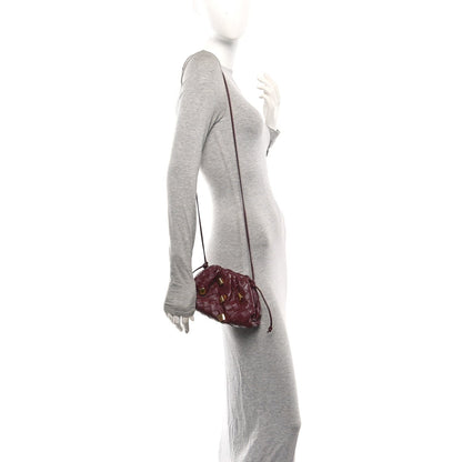 Nappa Intrecciato Studded The Mini Pouch Barolo