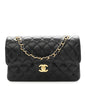 Caviar Quilted Small Double Flap Black