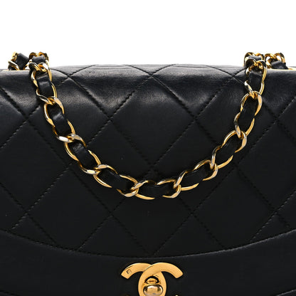 Lambskin Quilted Small Single Flap Black