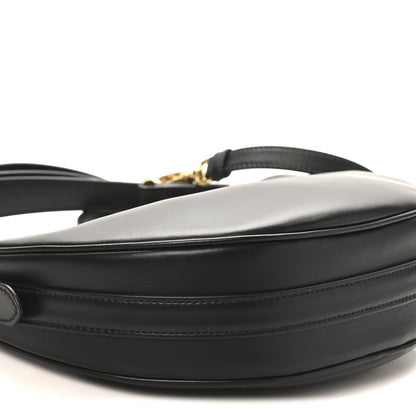 Soft Calfskin Arque Shoulder Bag Black