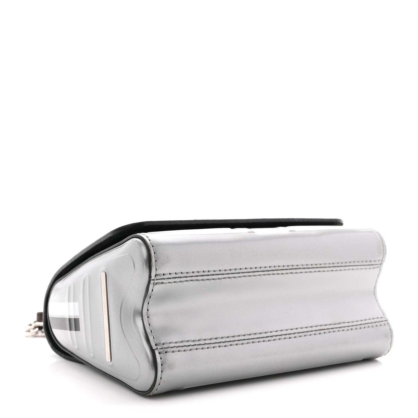 Calfskin Monogram Spaceship Embossed Twist Shoulder Bag PM Argent