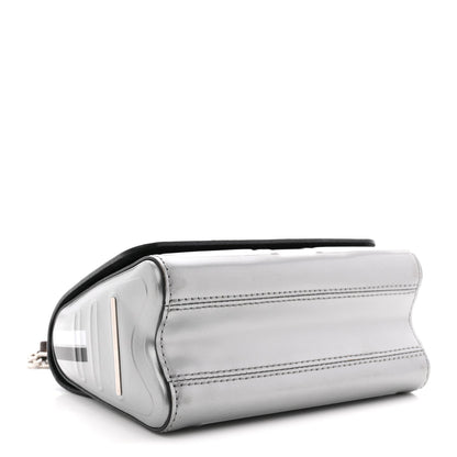Calfskin Monogram Spaceship Embossed Twist Shoulder Bag PM Argent