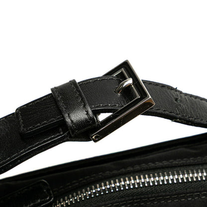 Fendi FF Logo Nylon Leather Shoulder Bag